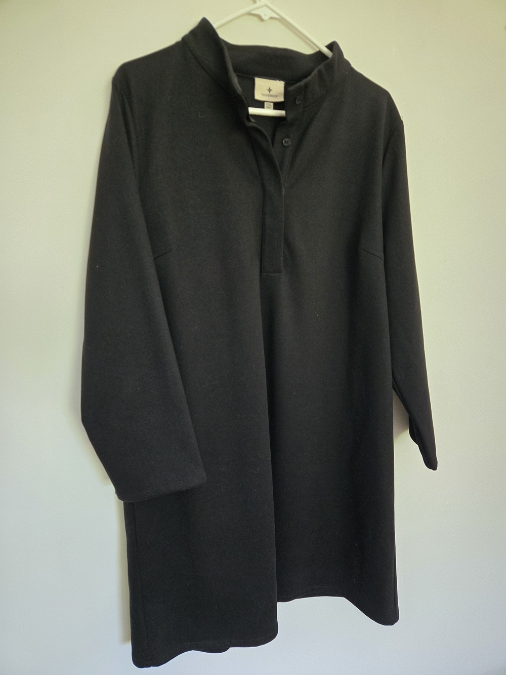 Tuckernuck Black Stand-Collar Pullover Tunic Dress Normcore Preppy Classic XXL